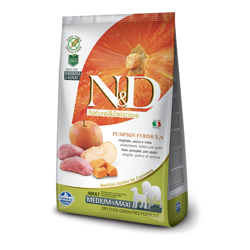 N&D bundeva divlja svinja jabuka adult medium&maxi 12kg