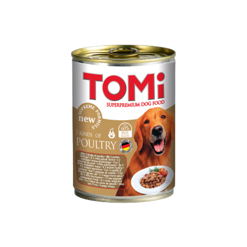 Tomi konzerva za pse 3 vrste mesa 400g